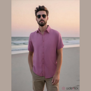 PERRY ELLIS Linen Blend Casual Button Down Shirt